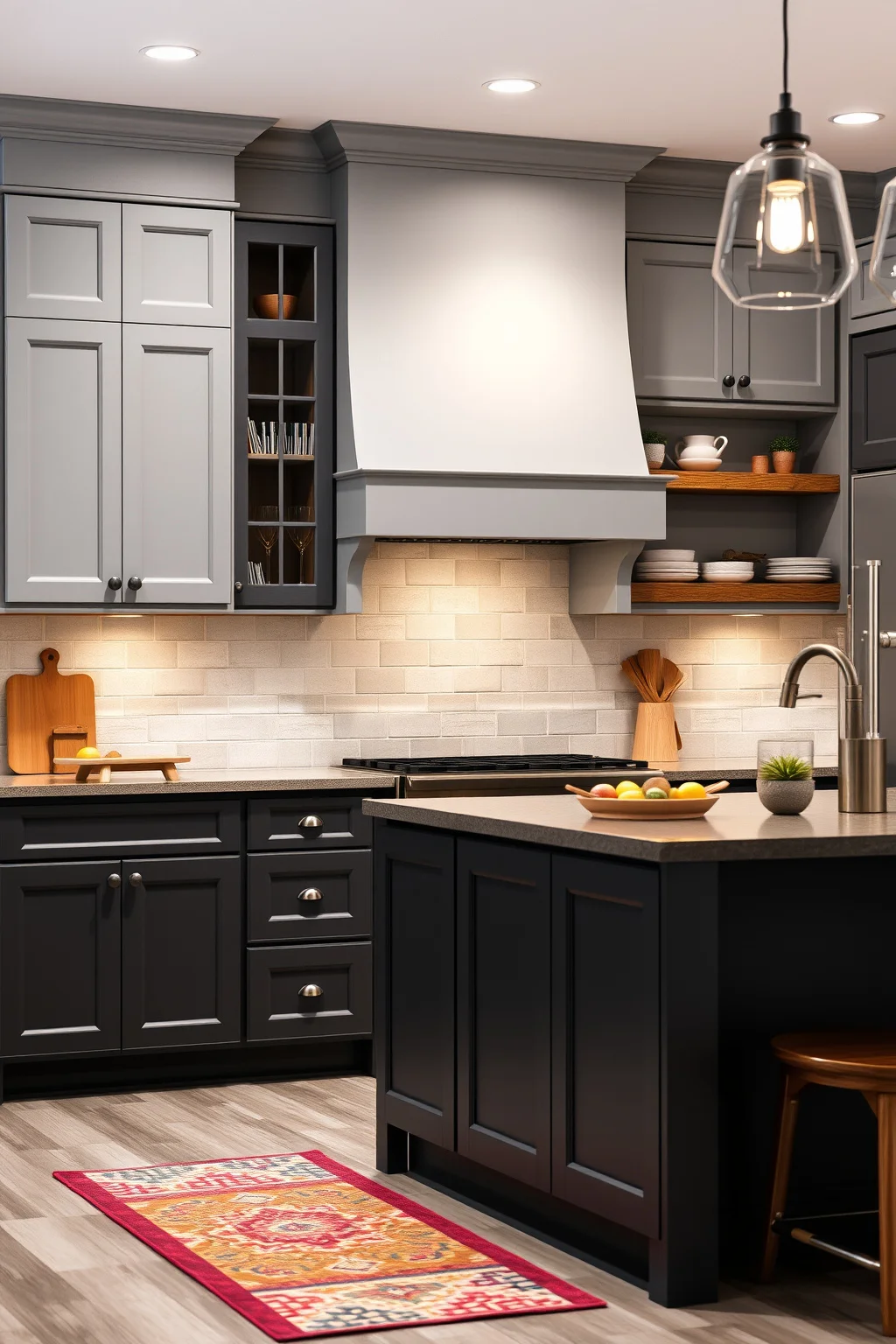 7. Two-Tone Grey Cabinets