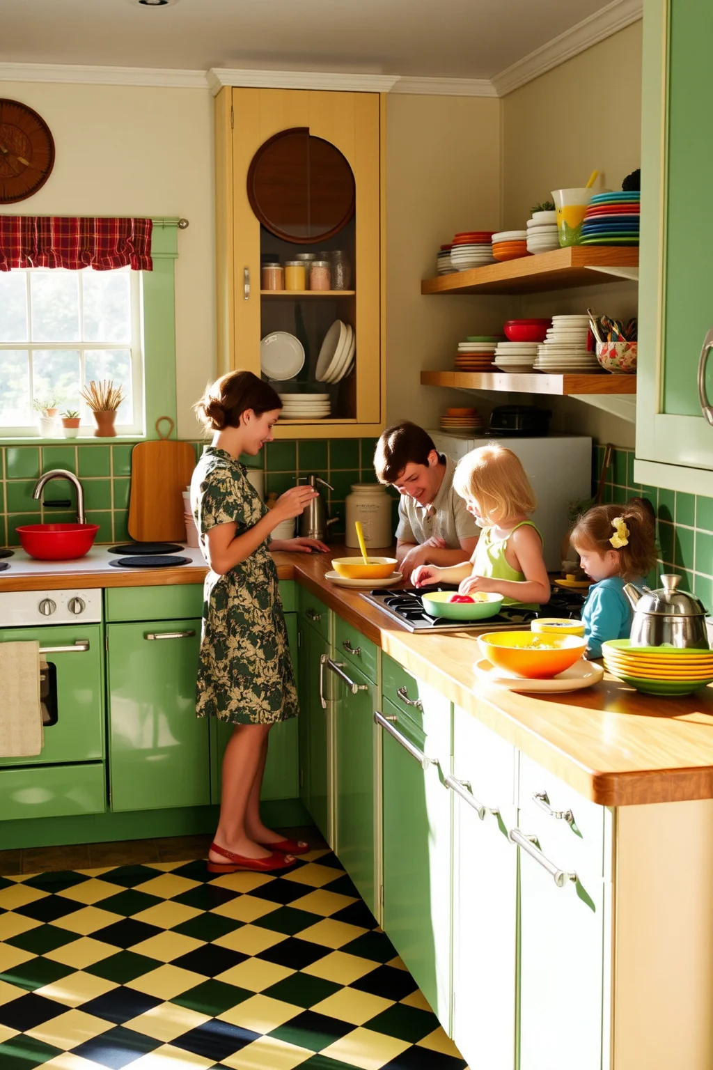 8. Avocado Green Vintage Tiles