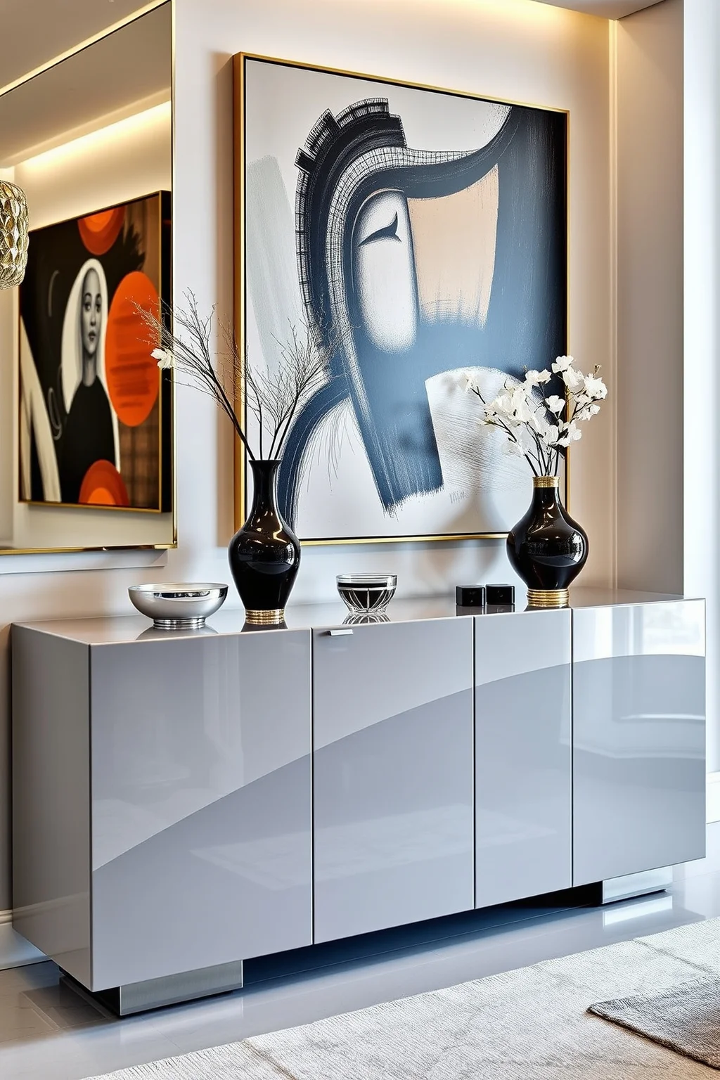 8. High Gloss Modern Sideboard