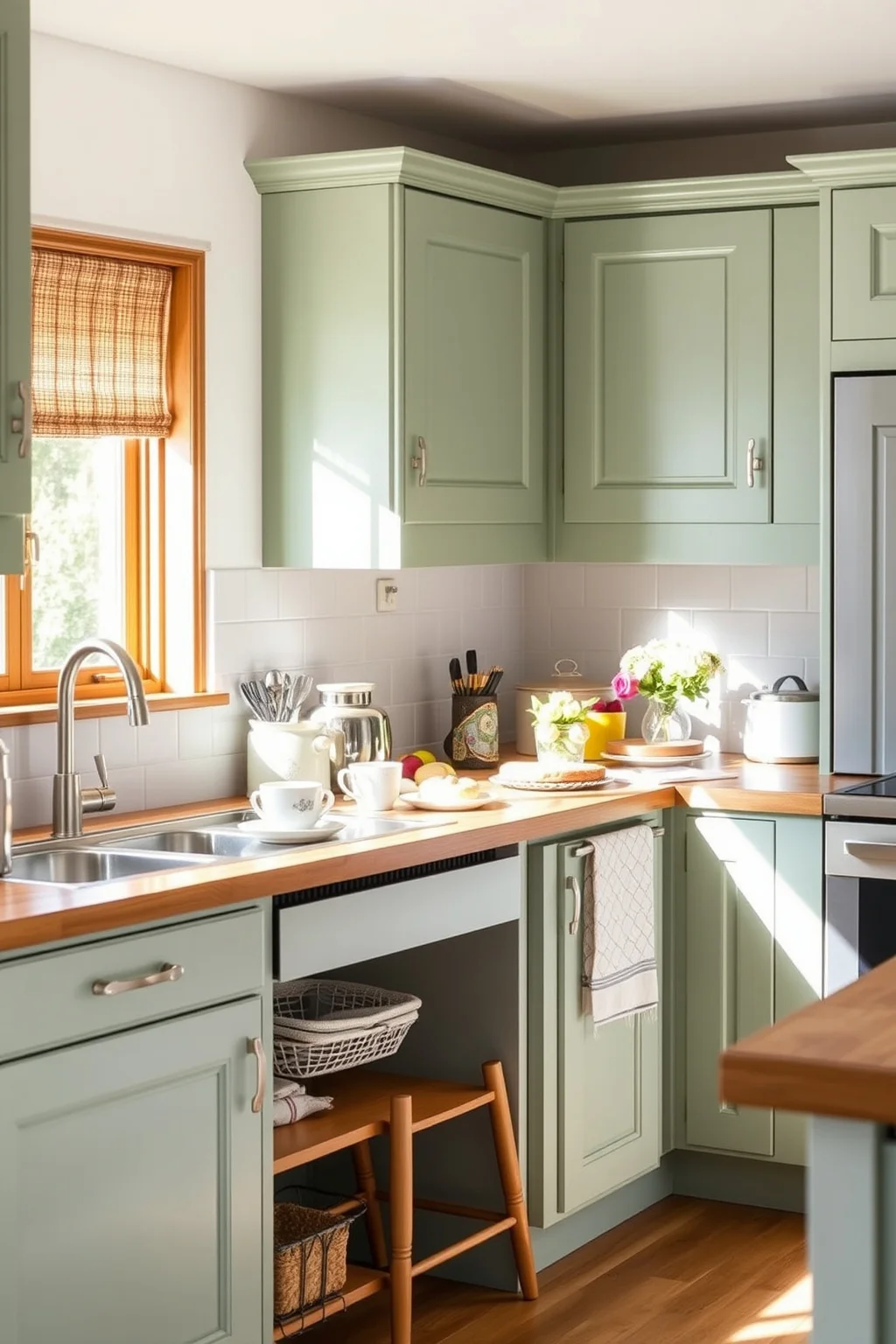 8. Painted Oak Cabinets