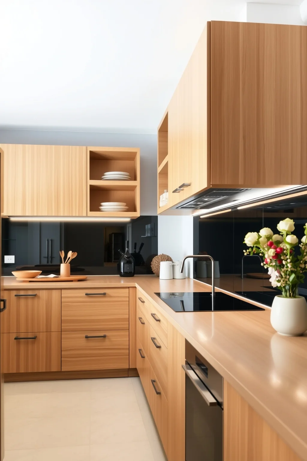 9. Floating Oak Cabinets
