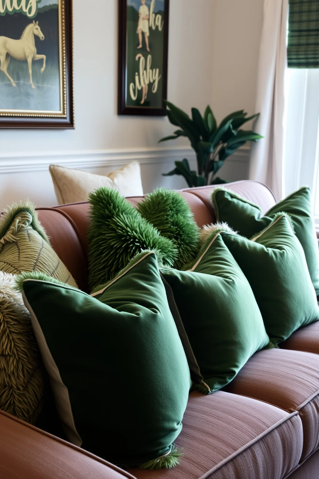 9. Green Throw Pillows