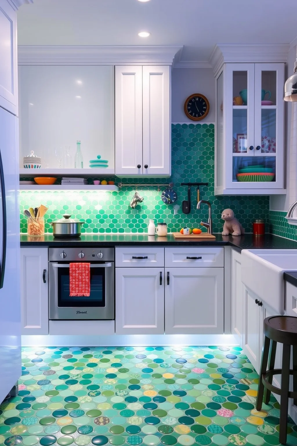 9. Jade Green Penny Tiles