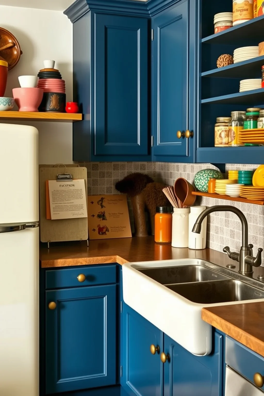 9. Navy Blue with Vintage Touches