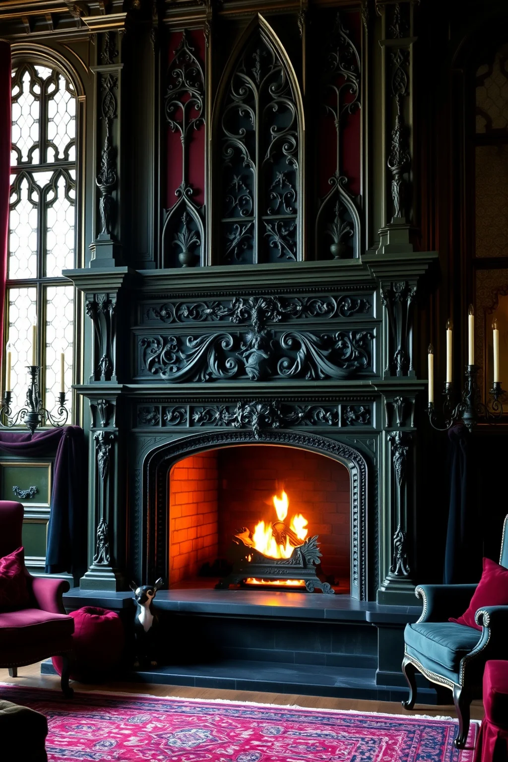 10. Gothic-Style Fireplace