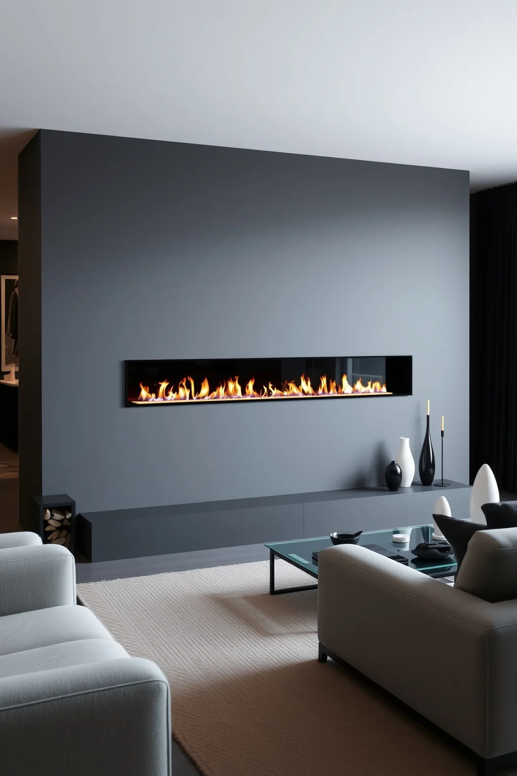 12. Contemporary Linear Fireplace