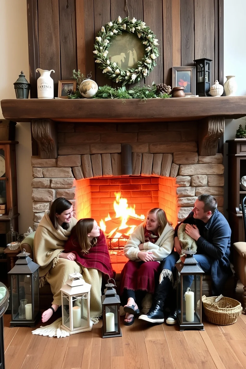 9. Cozy Farmhouse Fireplace